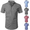 Camicia abbottonata scozzese piccola da uomo Camicia estiva nuova manica corta slim fit Camicie eleganti da uomo a quadri casual Chemise Homme
