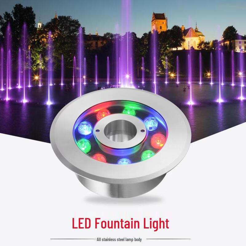 24W RGB LED Nerezové podvodní světlo do fontány
