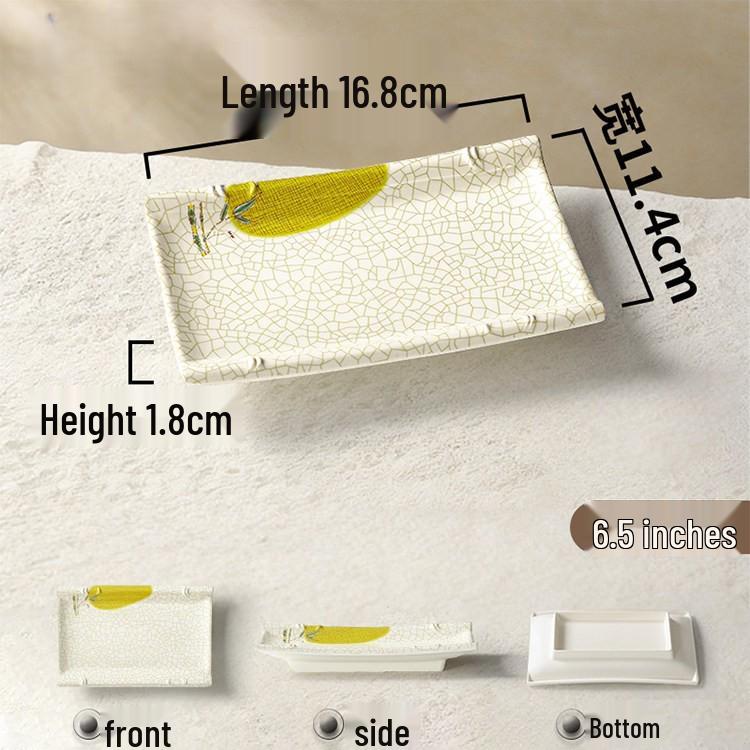 Melamine Rectangular Porcelain-Style Plate for Hot Pot & Side Dishes