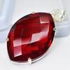 Red Topaz 132ct Marquise Cut 925 Sterling Silver Pendant Certified