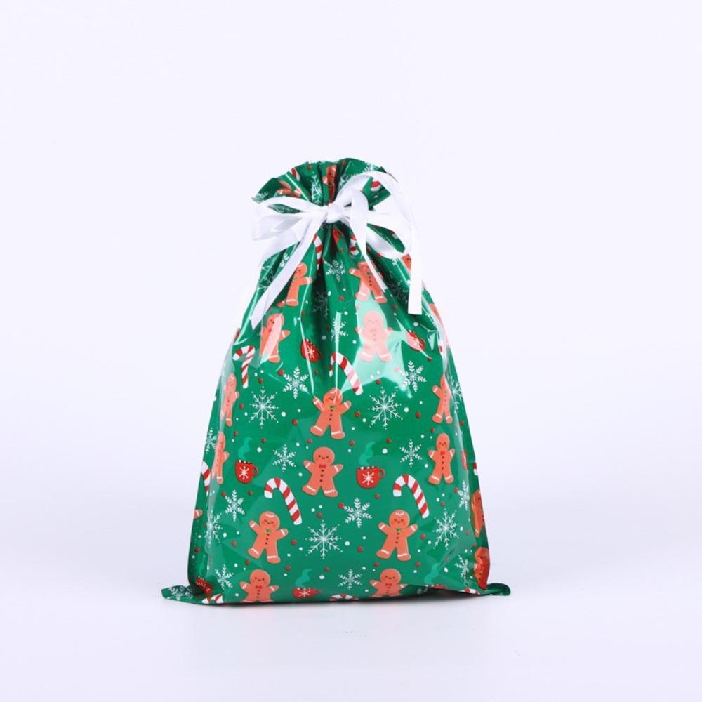 

3pcs 2025 Plastic Gift Bag Cute Colorful Drawstrings Bags Deer Pattern Fine Printing Packaging Bags 14x16cm