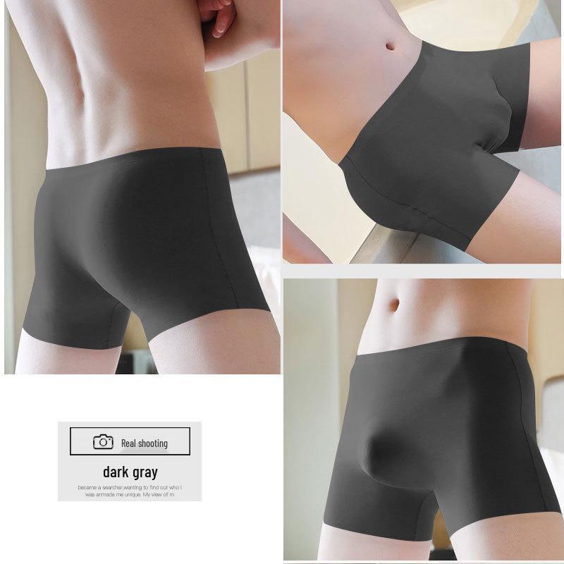 Men's Spring-Summer Ice Silk 3D Seamless Boxer Briefs – Lightweight, Transparent, Plus Size