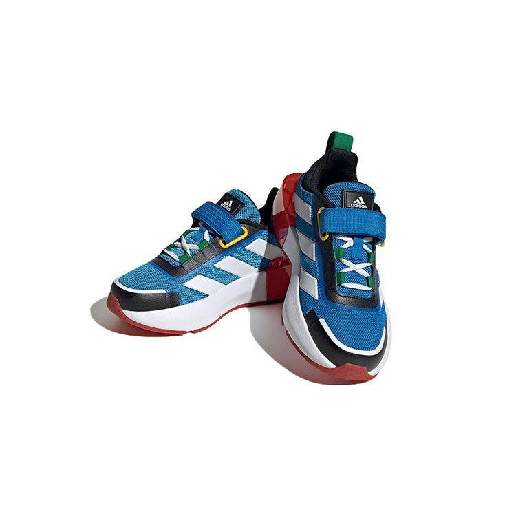 Adidas LEGO X Tech Runner EL Little Kid White Shock Blue Kids Sneakers Cloud-White Wonder-White HP5879