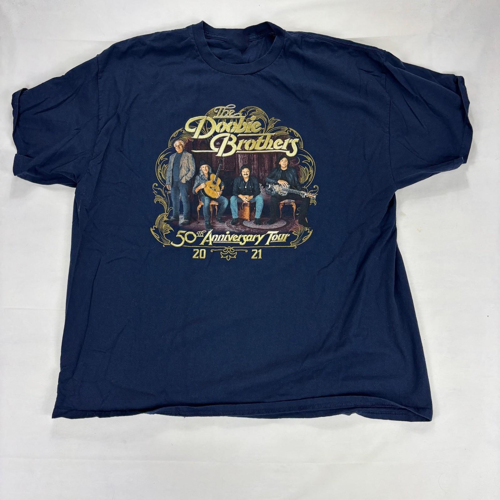 The Doobie Brothers 50th Anniversary T Shirt Navy NZ372 FREE SHIPPING S