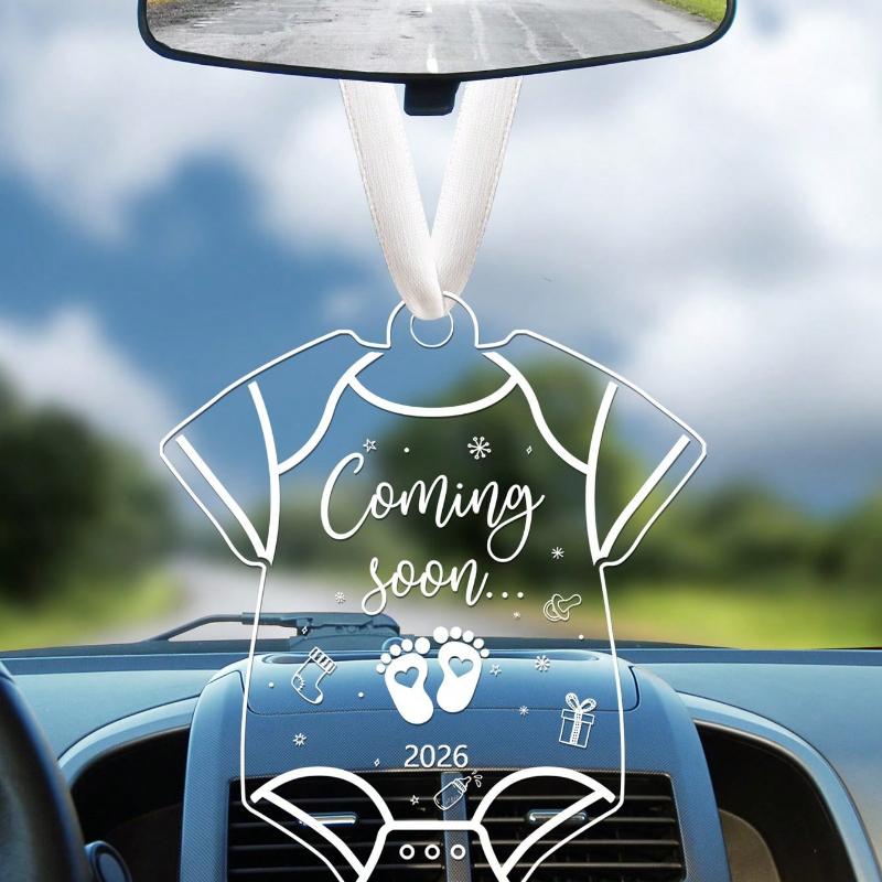 Průhledná akrylová ozdoba, Oznámení těhotenství Závěsná dekorace na vánoční stromeček, Dárky pro budoucí rodiče, Dárky na baby shower