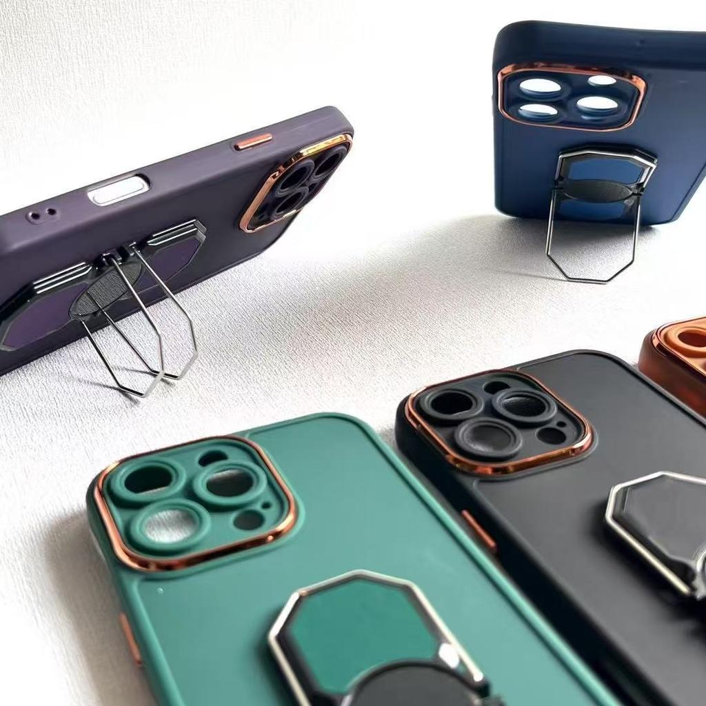 IPhone16 Matte Fulcrum Shell Suitable for Fine Hole Full-inclusive Apple 16promax Invisible Bracket Protection Case