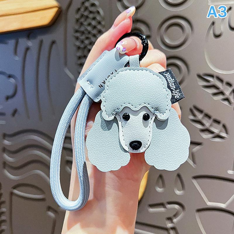New Unisex Bag Pendants Creative Leather Cartoon Puppy Cute Bag Accessories Multifunctional Keychains Student SchoolBag Pendant