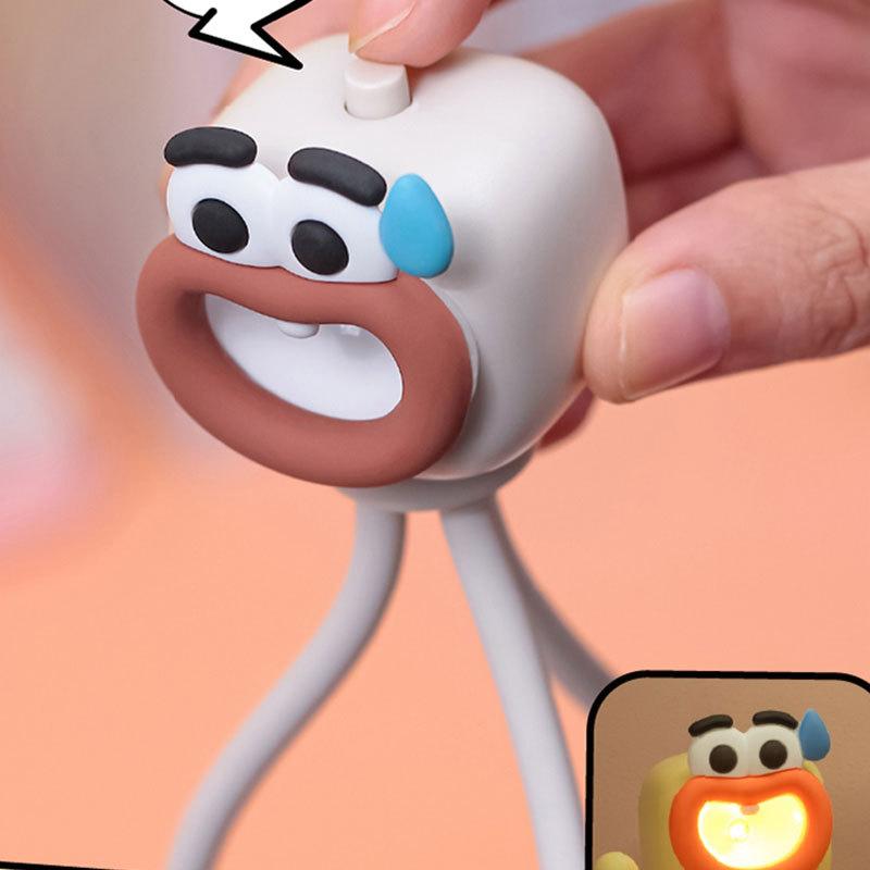 DIY Kreative Cartoon Thaddäus Dekoration Warmlichtlampe Handyhalter Batterie Lustiges Geburtstagsgeschenk Nachtlicht