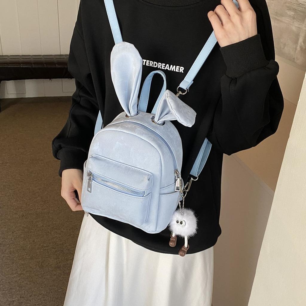 Durable backpack versatile 2025 new fashion cute student commuting schoolbag travel mini going out backpack