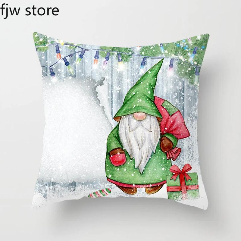 Merry Christmas and New Year Decoration Pillowcase Sofa  Ornament Office Chair Cushion Cover Hotel Home