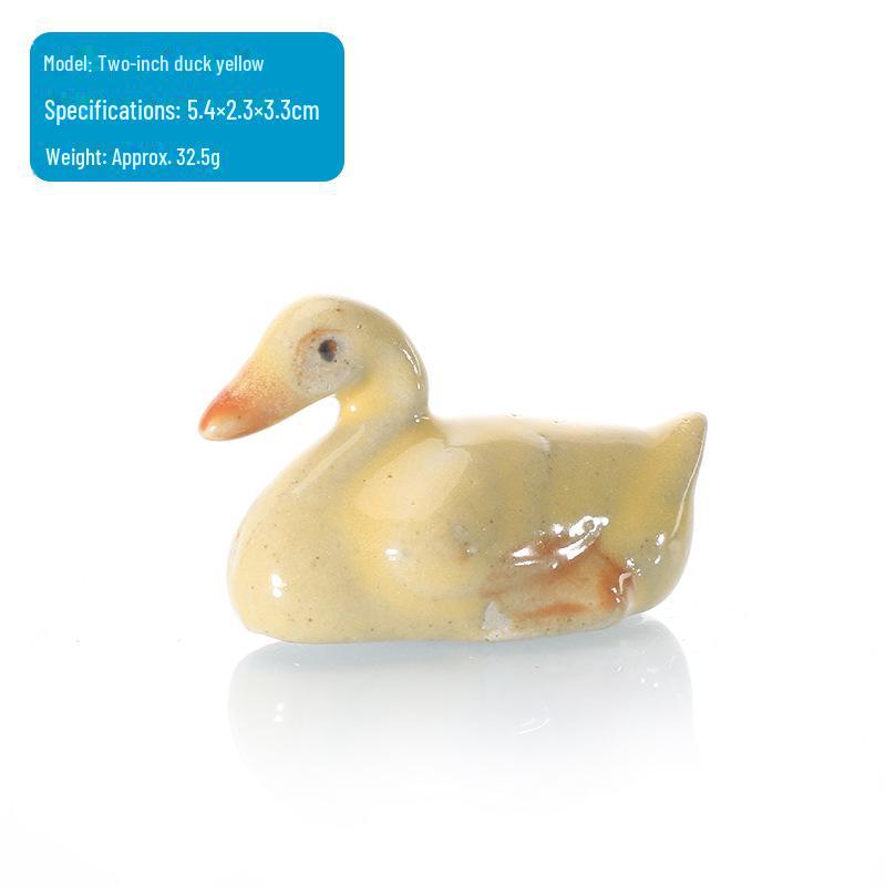 Ceramic Animal Ornaments for Aquarium Landscaping - Includes Duck, Cow, Crane, and Mandarin Duck.