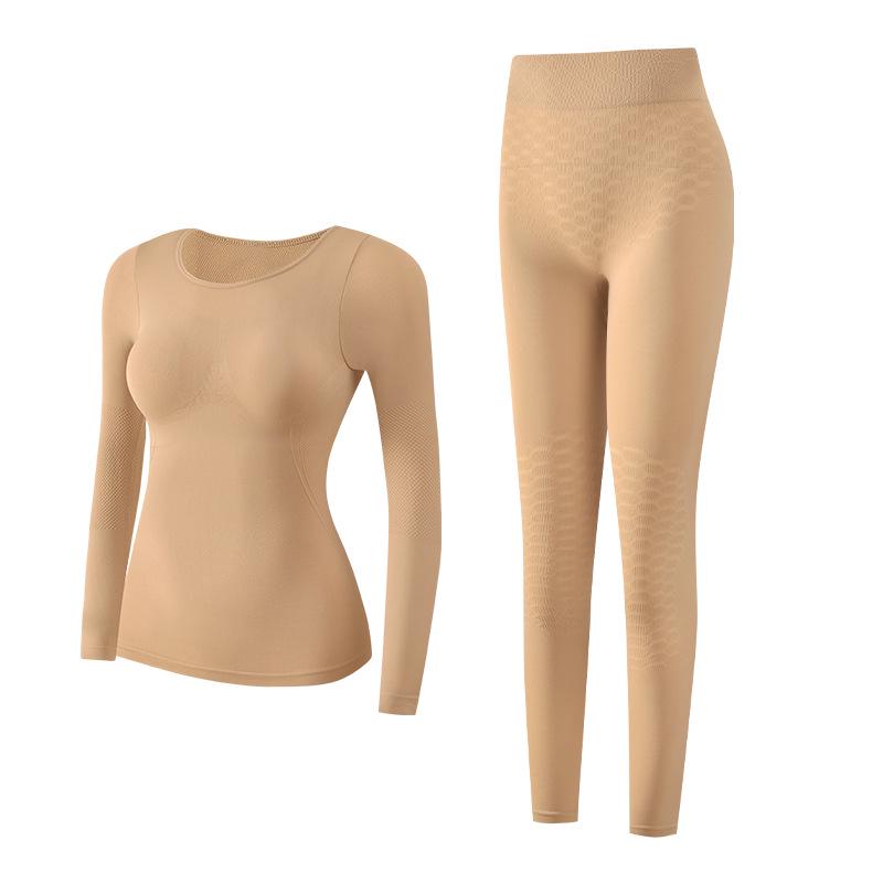 Women's Self-Heating Seamless Cashmere Thermal Underwear Set - Shaping and Slimming for Autumn and Winter