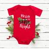 Red Deer Baby One-Piece Romper Baby Bodysuit Short Sleeve Christmas Festival Holiday Children Red One-Piece Romper Tops