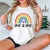 Love Is Love Letter Print Shirt Female Rainbow Tshirt LGBT Pride Month Tshirt Summer Clothes Love Wins Outfit Graphic Tee