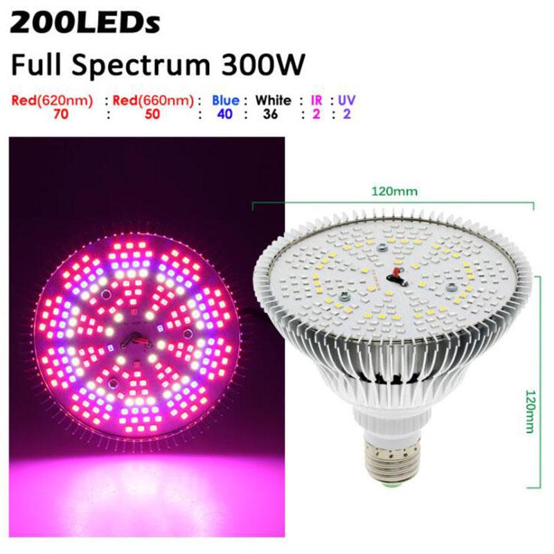 

300W LED Лампа для Рослин Фітолампи Розсада Рослина Сонячне світло Повний Спектр кімнатний ріст Освітлення для теплиці box Вегетація Full Spectrum