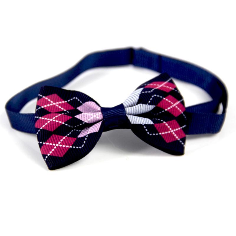 Cat Dog Collar Plaid Bow Tie Adjustable Neck Strap Cat Dog Grooming Pet Accessories