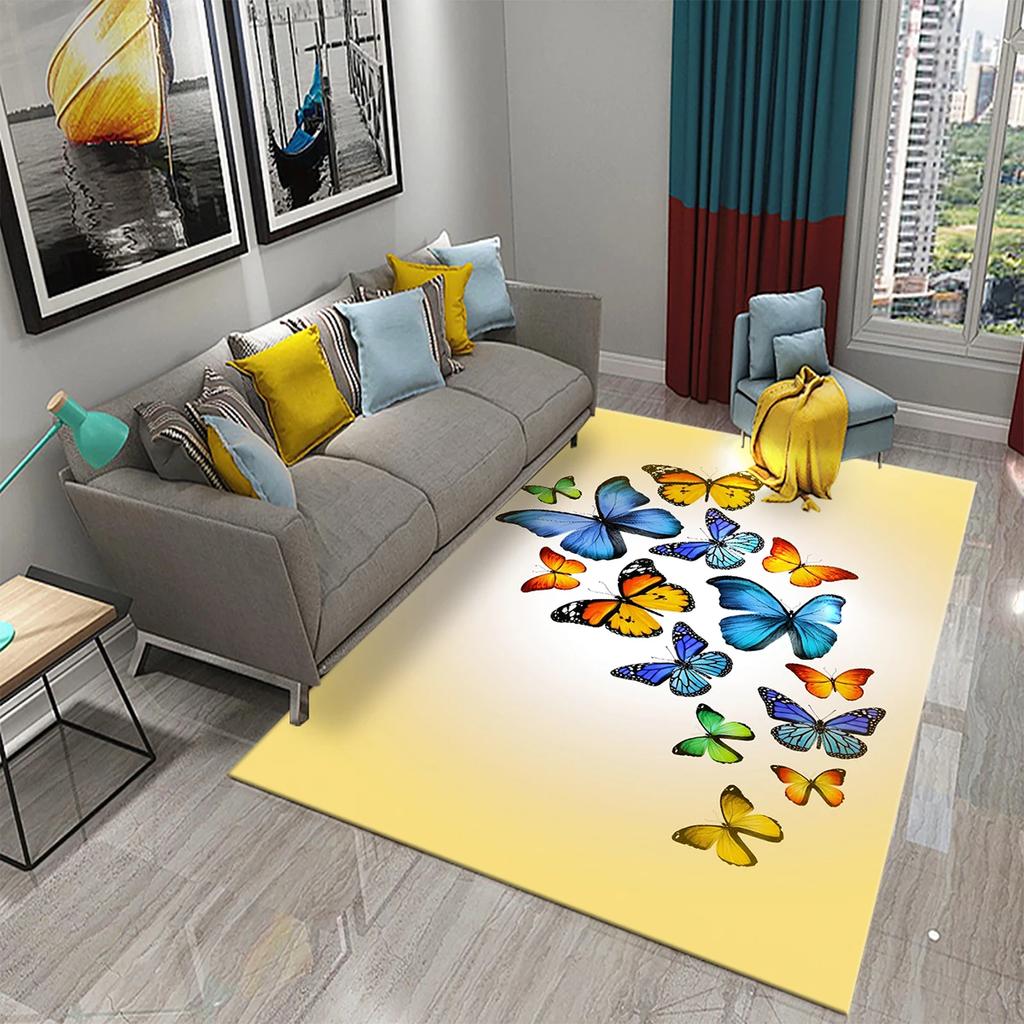 3D Colorful Butterfly Carpet Bedroom Entrance Door Decor Mat Indoor Carpets Living Room Floor Mats Bathroom Non-slip Area Rugs