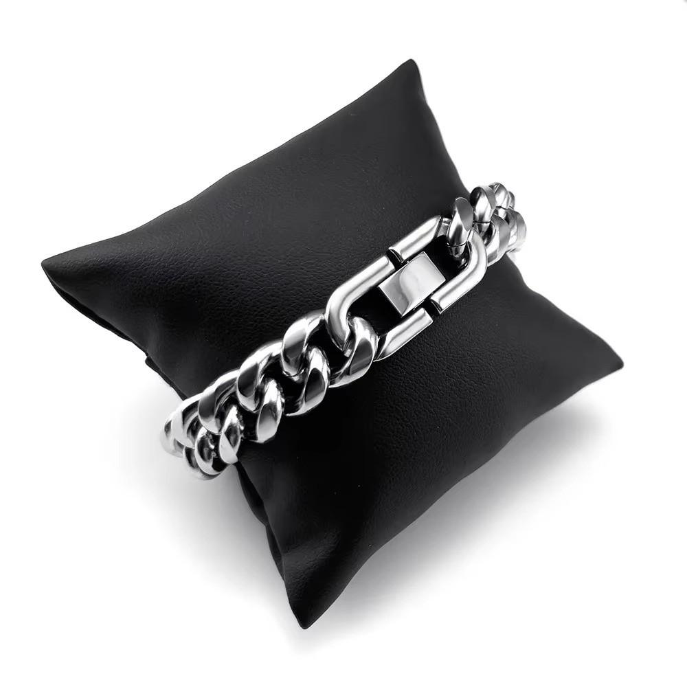 Elegant Cuban Chain Bracelets Stainless Steel Steel Link Bracelet Fashion Metal Hand Chains Gift