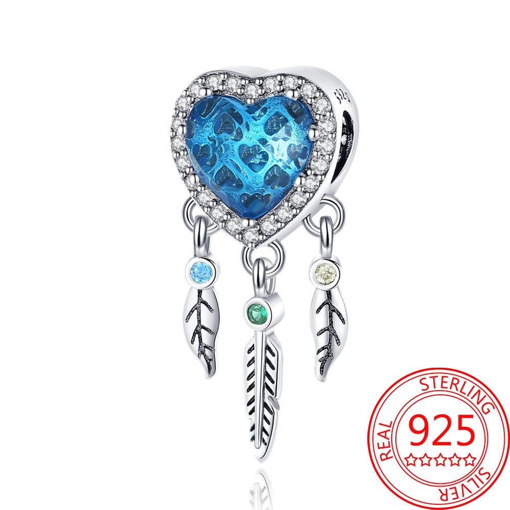 Breloque Pendentif Perles Cœur Rose Scintillant Cuivre Compatible Bracelet Original Pour Femmes Bijoux Cadeaux Saint-Valentin