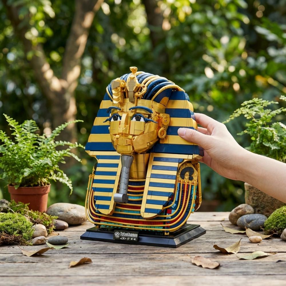High-Quality 1603Pcs High-Quality Technical High-Quality Pharaoh High-Quality Golden High-Quality Mask High-Quality Building High-Quality Blocks
