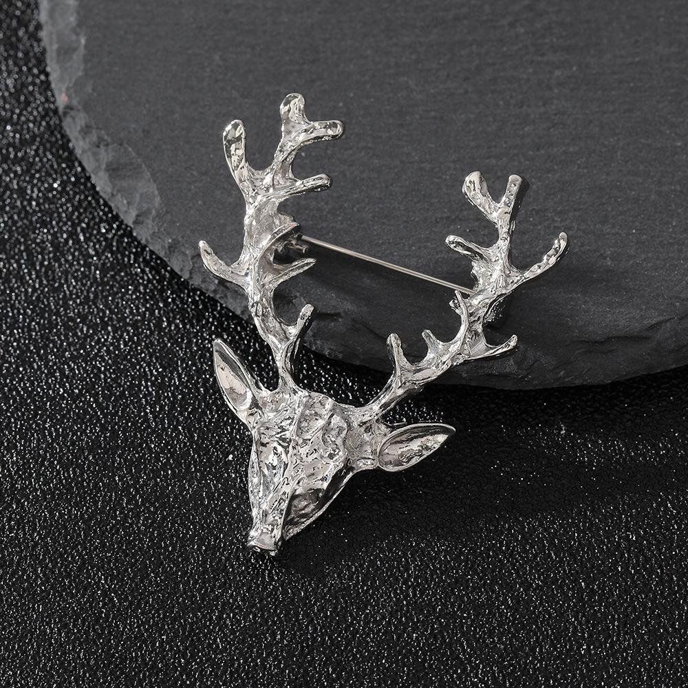 Retro Elk Brooch, Men's and Women's Suit, Deer Head Corsage Accessories, High-end