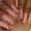 New Medium And Long Manicure, European And American Classic Fashion Spice Girl French Leopard Print Design Wearing Armor
