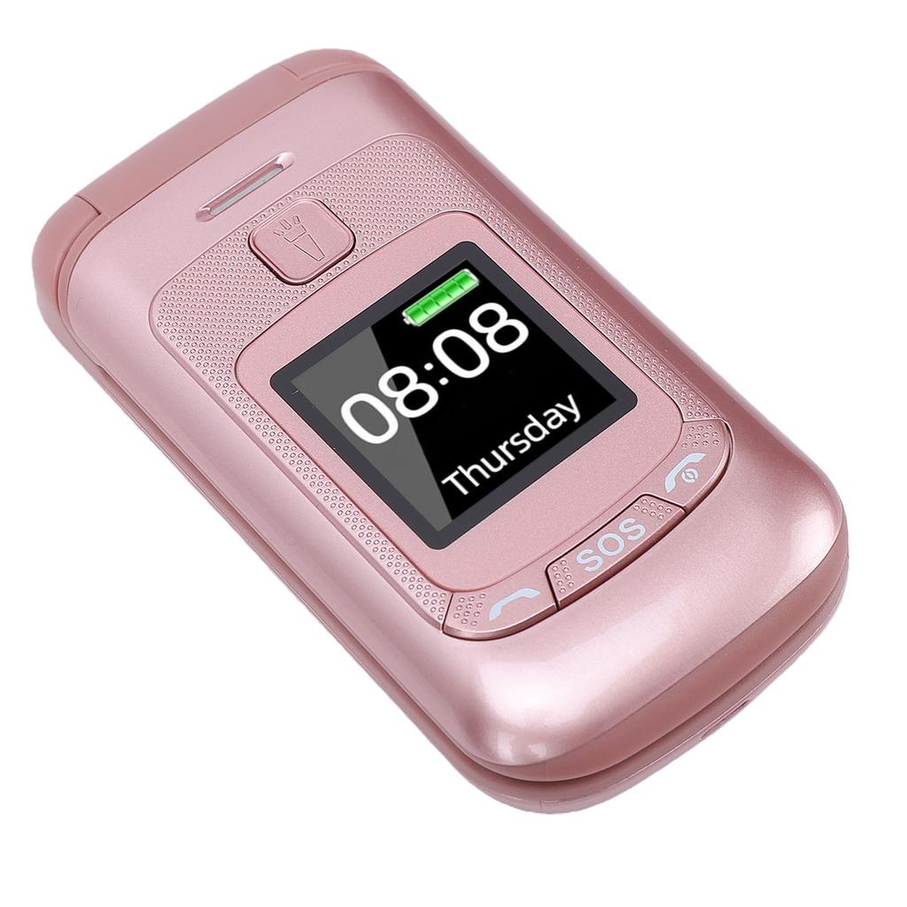 Flip Phone Unlocked GSM 2G Cell Phone with Dual SIM Slots 2.4 Inch + 1.4 Inch Color Screen Large Keys Loud Speaker US