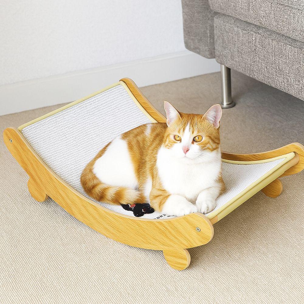 Wear-resistant Cat Scratching Board Wooden Cat Rocking Chair  for Cats Dogs