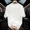 European Station High Sense Niche Crew Neck Light Luxury Men'S T-Shirt Short Sleeve Cotton Fashion Trend Brand Printed Green T-Shirt Trend