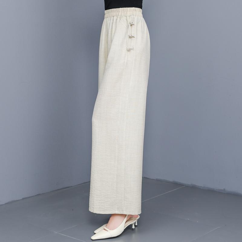 Casual Black Wide Leg Pants for Women Summer Clothes Plus Size High Waist Woman Trousers