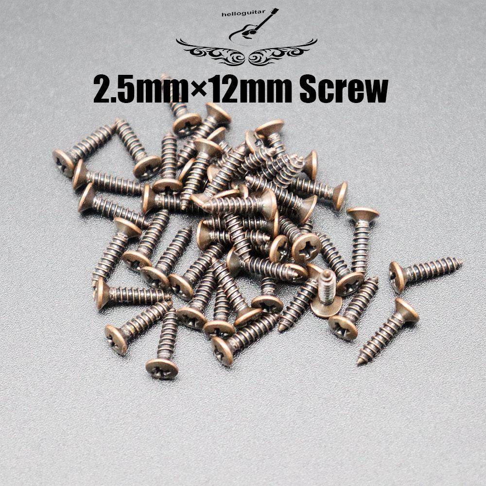 50Pcs Electric Guitar Panel Screw Guitar Socket Iron Core Cover Guard Plate Installation Fix 6 Coloering Screw 6