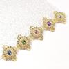 5Pcs 27*33Mm Alloy Plating Gold Flatback Buttons Rhinestones Pearl Handwork Diy Jewelry Accessories