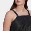 adidas Originals Kleeblatt-Logo-Aufnäher Einfarbiges Tankkleid Damenkleid Schwarz HL9066