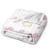 Rilakkuma Candy Strawberry Korilakkuma Blankets  Flannel Throw Blanket Summer Air Conditioning Personalised Soft Warm Bedsprea,