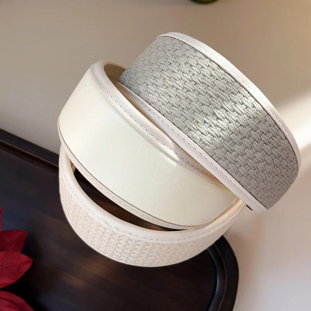 New 2025 Retro PU Leather Hairbands Wide Turbans Non-slip Hoop Headband Elegant Hair Accessories Women Girls Fashion Items Gifts