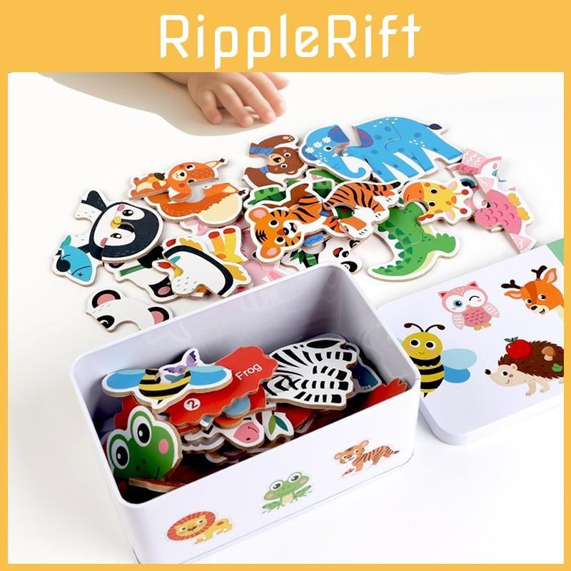 Wooden Learning Puzzle With Shape And Object Recognition For Early Development