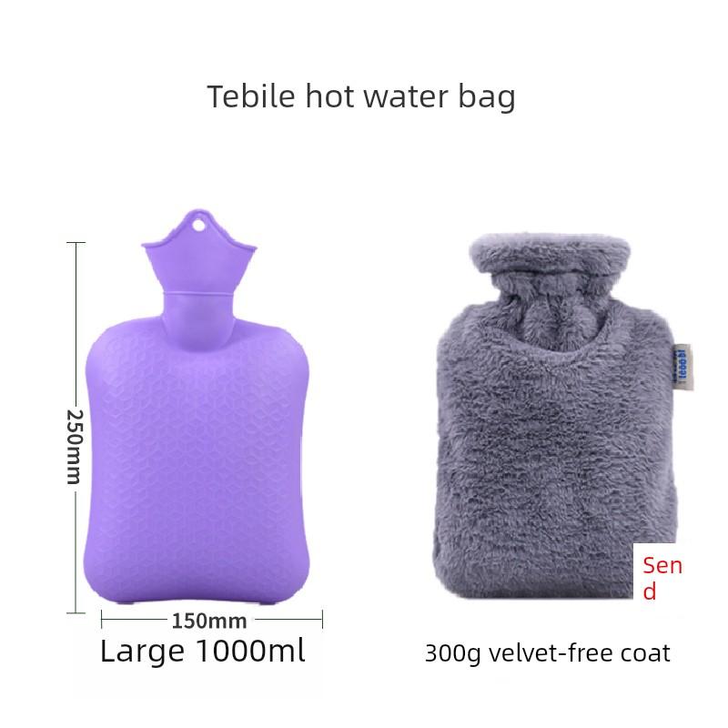 Hot Water Bag Water Injection Type Hand Warmer Winter Warm Water Bag Plush Thickened Explosion-Proof Warm Palace Belly Warming Feet Insulation