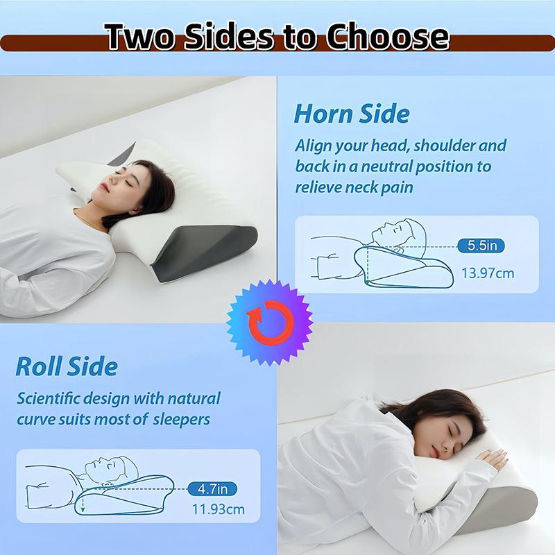 Memory Foam Pillow Cervical Orthopedic Pillow 2 in 1 Ergonomic Contour Orthopedic Pillow for Neck Pain SMZT003
