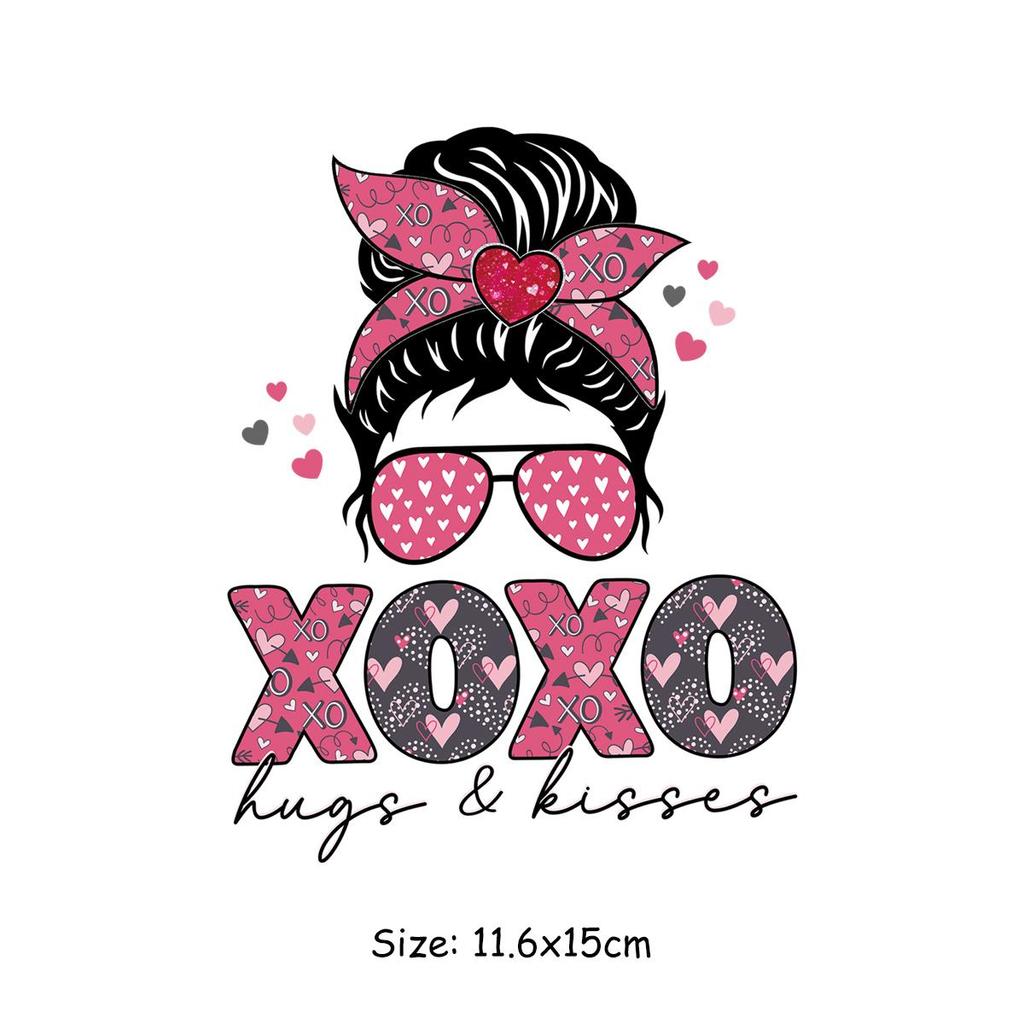 Happy Valentine'Day Patches auf Kleidung Wärmeübertragung Aufkleber Dekoration für Liebhaber Kleidung DIY Streifen Aufkleber Mädchen Junge