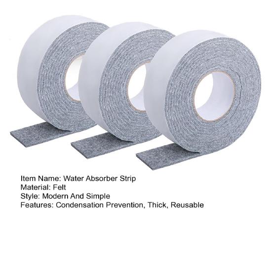 3 Rollen 16.4Ft x 2Zoll Fensterkondensationsverhinderer Absorber 5mm Dick Wasser Feuchtigkeitsabsorberband Fensterkondensationsabsorbierende Streifen