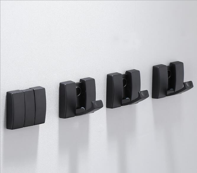 Cârlig Robă Negru Tuqiu Pliabil Cu Aspect Antic Umeraș Raft Haine Cârlig Prosop Aluminiu Cârlig Bucătărie Agățător Ușă Montat pe Perete