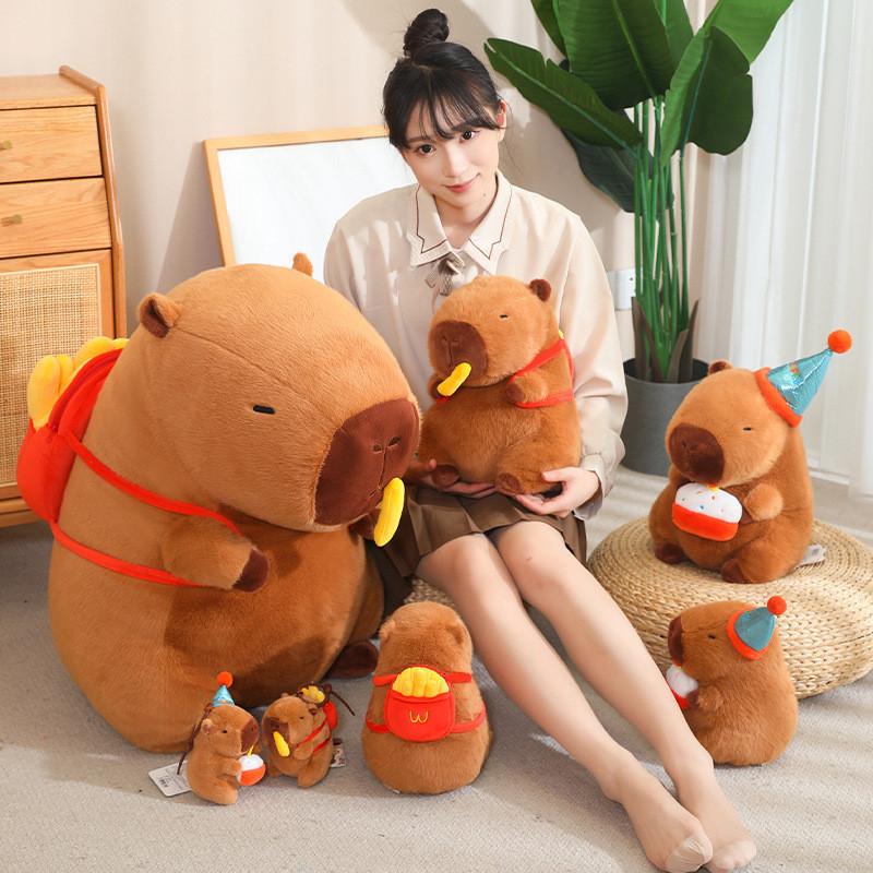 Plush Capybara Toy Cartoon Cute Stuffed Doll Room Decoration Kid Gift Holiday