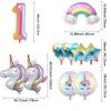 1set Unicorn Foil Balloons Set Digit 1-9 Macaron Rainbow Cloud Balloons Baby Shower Wedding Girls Birthday Party Decoration Toys