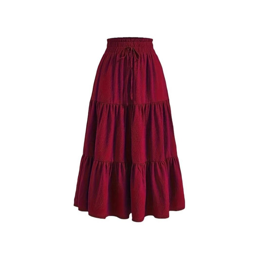 European Fashion Knot Waist Pleated Skirt