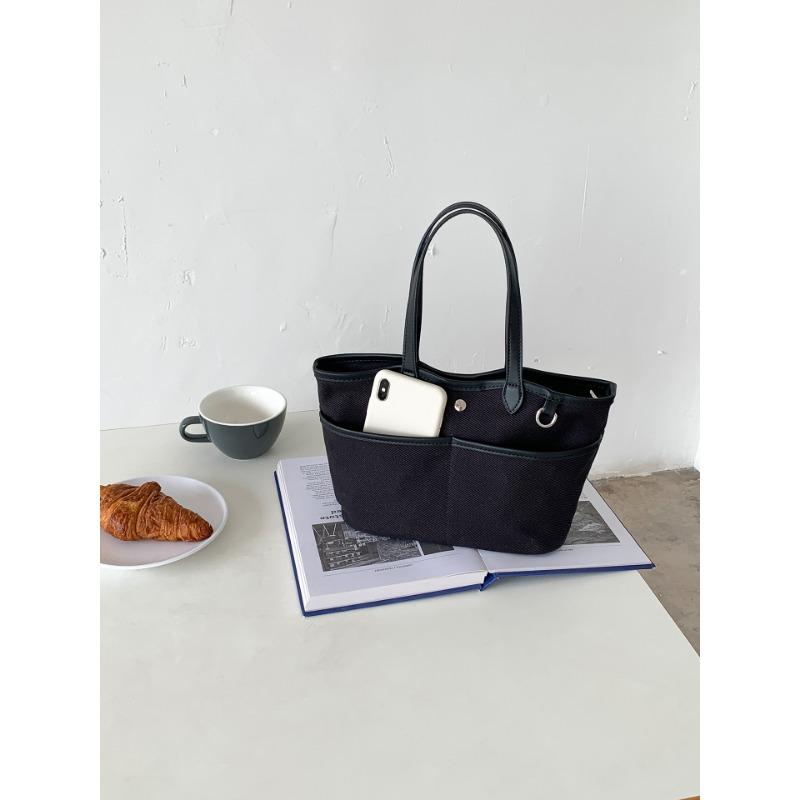 

Tote canvas bag large capacity work fashion shoulder messenger bag women go out commuting versatile handbag women чорний