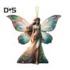 Automobile Pendant 2D Acrylic Colorful Butterflies Fairy Charm Car Decoration Car Rearview Mirror Hanging Ornament