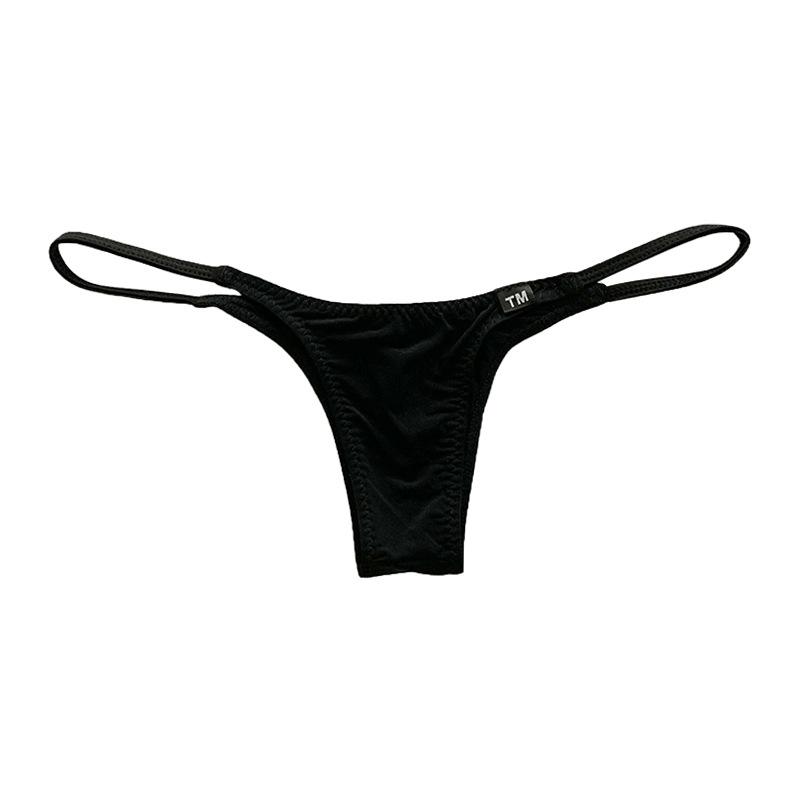 Eis-Seide G-String Herren Sexy Unterwäsche Eis-Seide Nahtlose Slips Niedrig sitzende Bikini-Hosen Männliche Atmungsaktive Slips Dessous Unterhosen