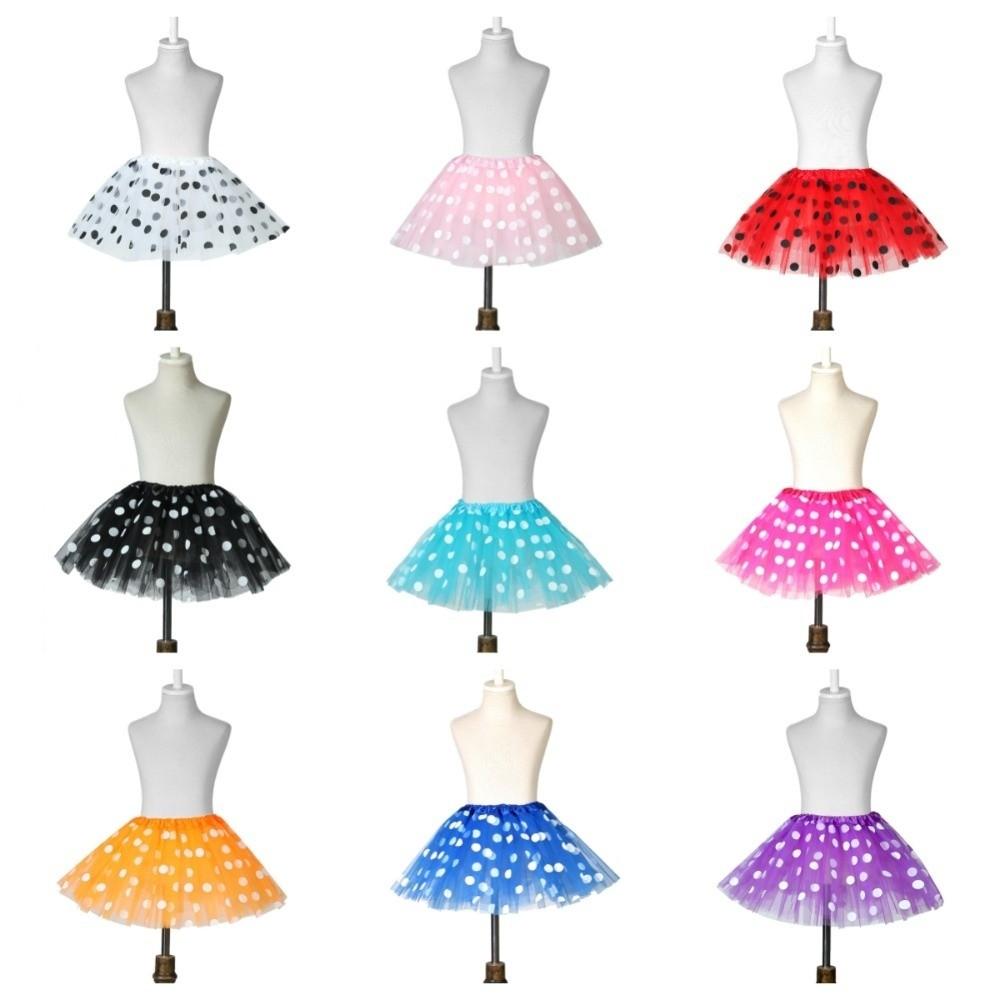 Polka Dot Print Tulle Dance Pettiskirt Layered Princess Skirt Ballet Dancewear Tutu Skirts  Adult