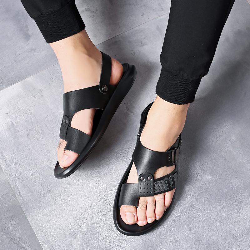 2022 Men's Casual Leather Sandals: Beach & Outdoor Dual-Use