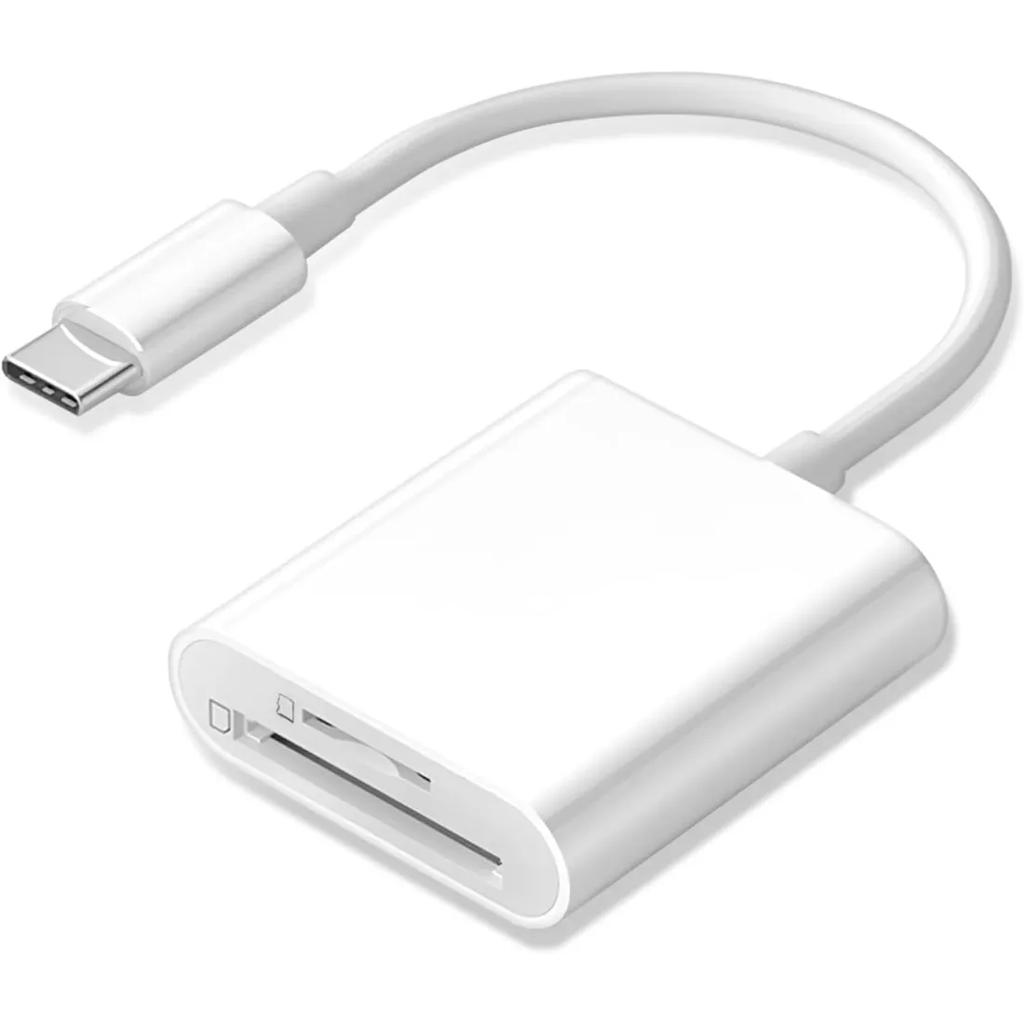 USB-C SD card reader, Type-C SD card reader, supports SD and MicroSD memory card adapters for iPhone 15/16/iPad/MacBook/Mac